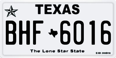TX license plate BHF6016