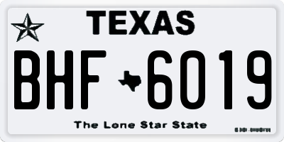 TX license plate BHF6019