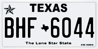 TX license plate BHF6044