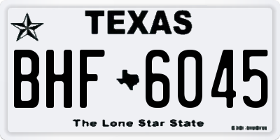 TX license plate BHF6045