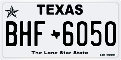 TX license plate BHF6050