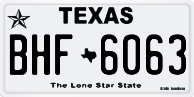TX license plate BHF6063
