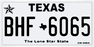 TX license plate BHF6065