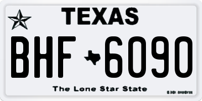 TX license plate BHF6090