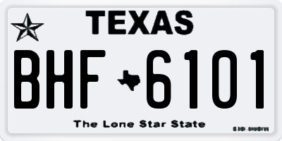 TX license plate BHF6101