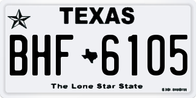 TX license plate BHF6105