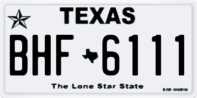 TX license plate BHF6111