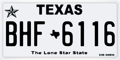 TX license plate BHF6116