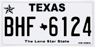TX license plate BHF6124