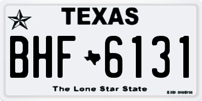 TX license plate BHF6131