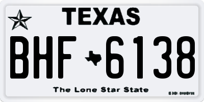 TX license plate BHF6138