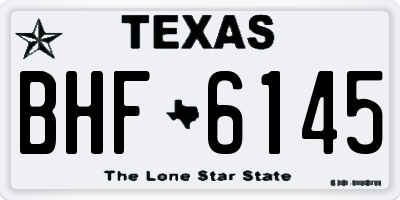TX license plate BHF6145