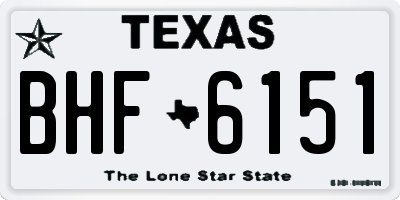 TX license plate BHF6151