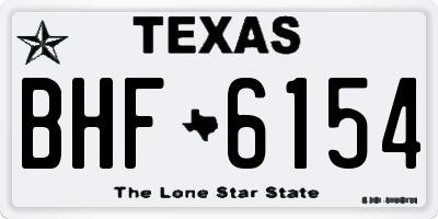 TX license plate BHF6154