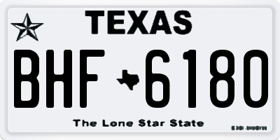 TX license plate BHF6180