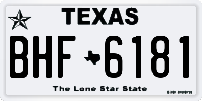 TX license plate BHF6181