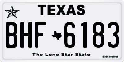 TX license plate BHF6183