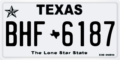 TX license plate BHF6187