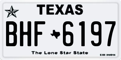 TX license plate BHF6197