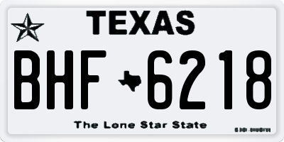 TX license plate BHF6218