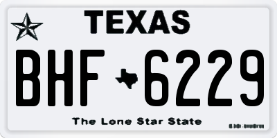 TX license plate BHF6229