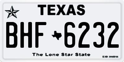 TX license plate BHF6232