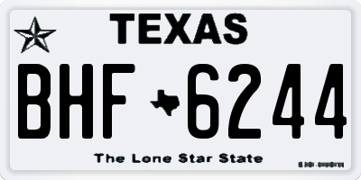 TX license plate BHF6244