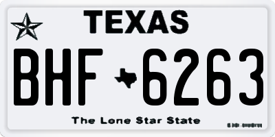 TX license plate BHF6263