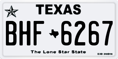 TX license plate BHF6267