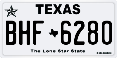 TX license plate BHF6280