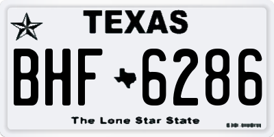 TX license plate BHF6286