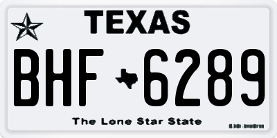 TX license plate BHF6289
