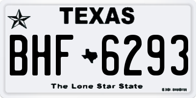 TX license plate BHF6293
