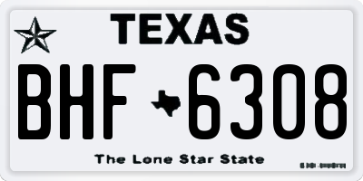 TX license plate BHF6308