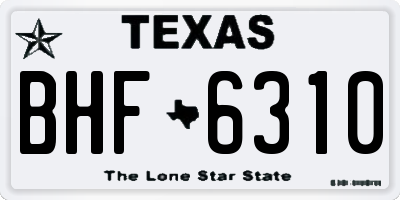 TX license plate BHF6310
