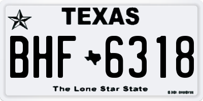 TX license plate BHF6318