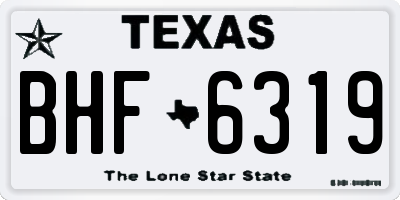 TX license plate BHF6319