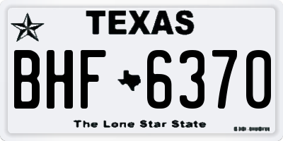 TX license plate BHF6370