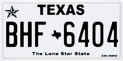 TX license plate BHF6404
