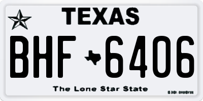 TX license plate BHF6406