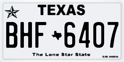 TX license plate BHF6407
