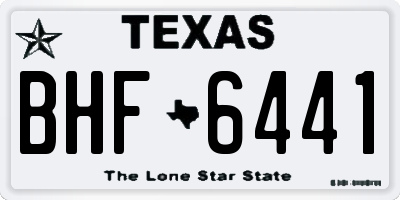 TX license plate BHF6441