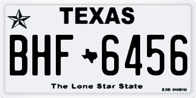 TX license plate BHF6456