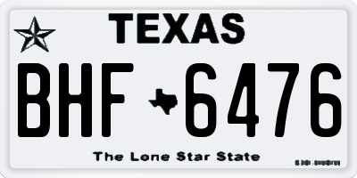 TX license plate BHF6476