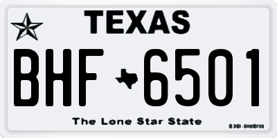 TX license plate BHF6501