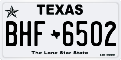 TX license plate BHF6502