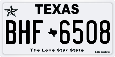 TX license plate BHF6508