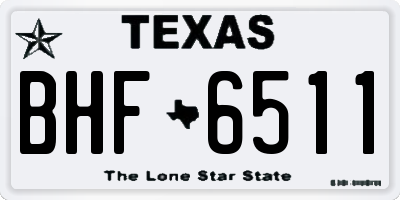 TX license plate BHF6511