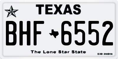 TX license plate BHF6552