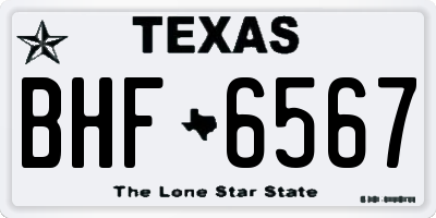 TX license plate BHF6567